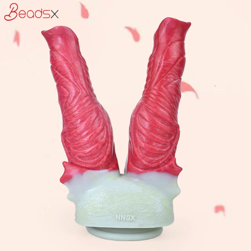 BEADSX Double Simulation Heads Big Dildo With Suction Cup Love Doll  Anal Plug Sex Toy For Adult Couple Men Women
