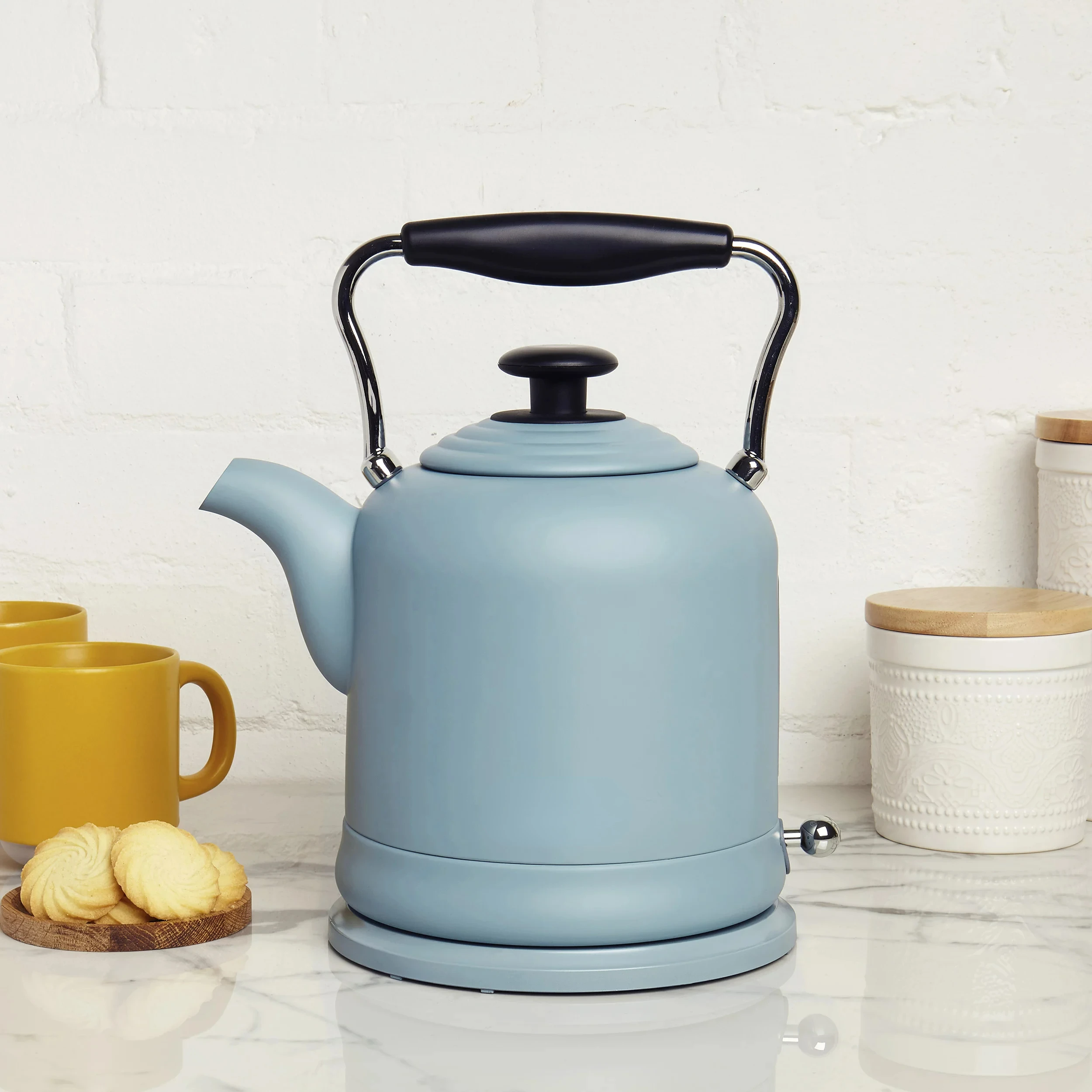 

1.5 Liter Vintage Cordless Tea Pot Kettle, Pool Blue