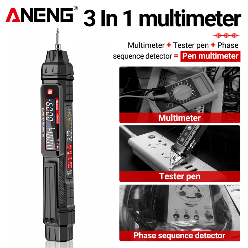 

Voltage Tester Volt Gauge Testing Pen Pen Type LCD Screen Smart Test Device