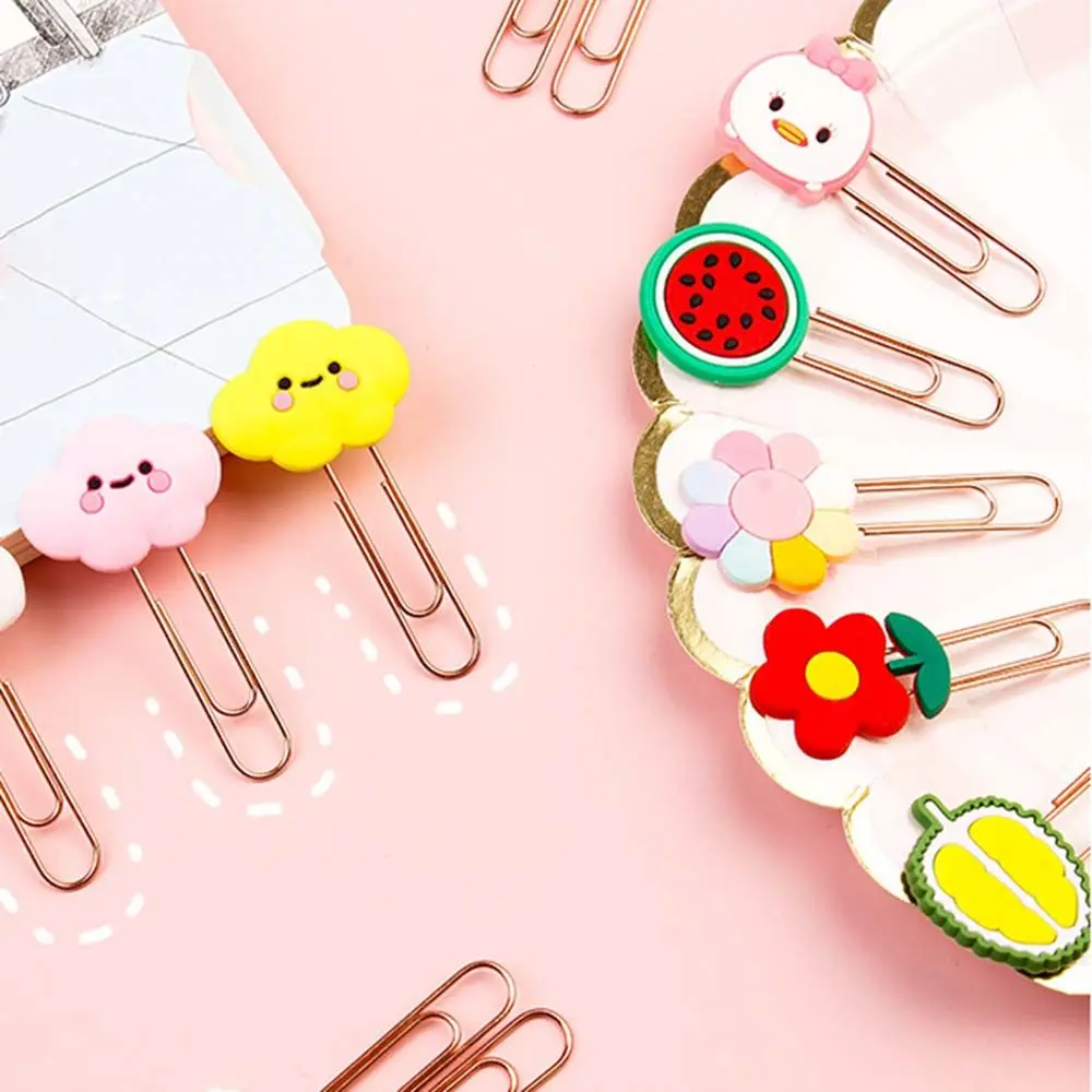 

Silicone Flower Cartoon School Office Bookmark Binder Paper Clips Clip Holder Animal Bookmarks