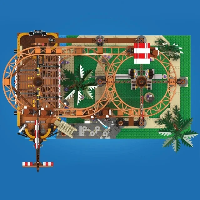 Mold King 11013 креативные петли американские горки с пиратским кораблем строительные