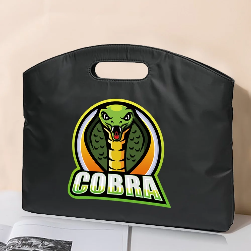 Business Briefcase Handbag Laptop Office Totes Case Sleeve for Macbook Air Pro 13 Cobra Print Clutches Fashion Information Bag