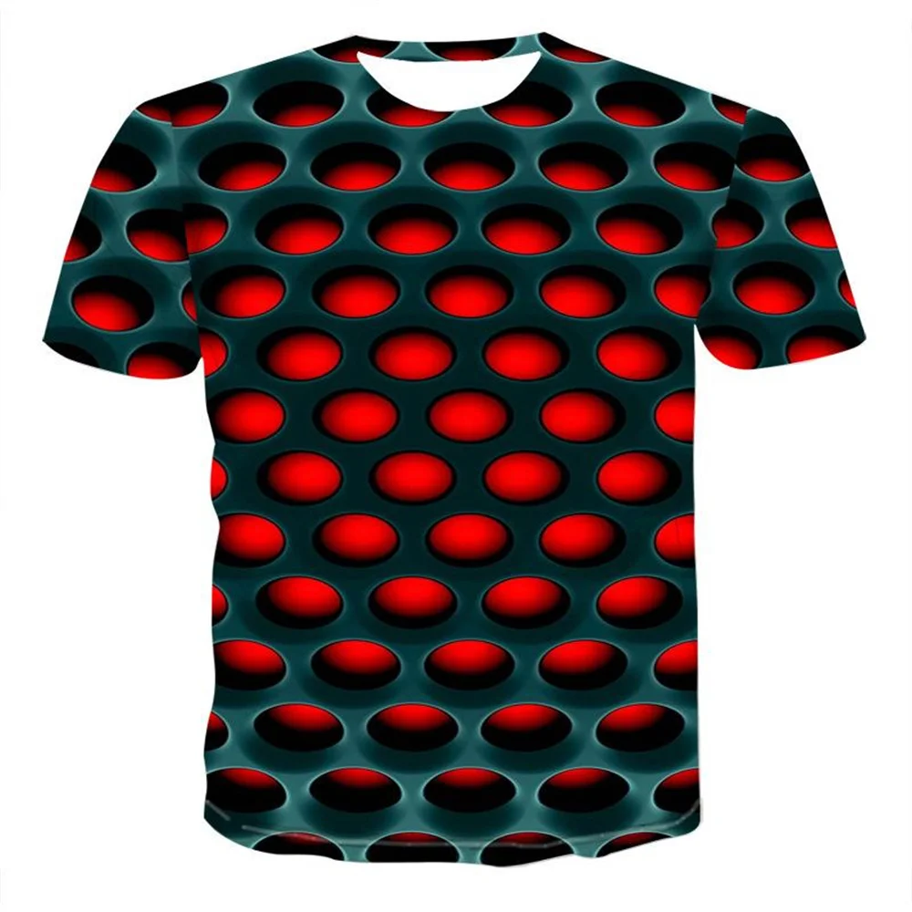 

Popular 3D Swirl Men's 3D Printed Fashion Dot T-shirt O-Neck Daily Casual Short Sleeve Street Oversized T-shirt Summer