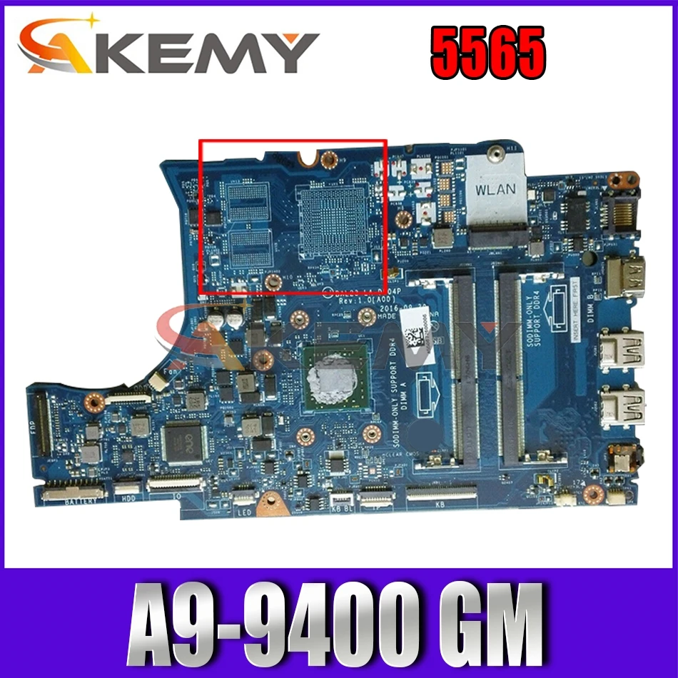 

Brand NEW CN-0KF2J6 KF2J6 FOR DELL INSPIRON 5565 laptop motherboard BAL23 LA-D804P REV:1.0(A00) A9-9400 Mainboard notbook PC