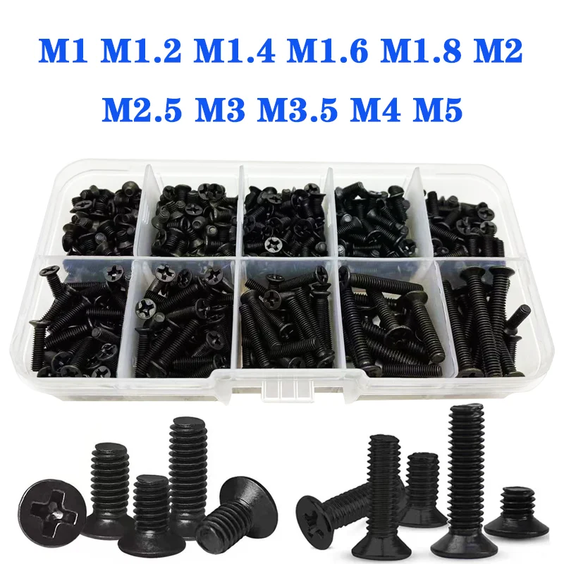 

Boxed Bolts Screw M1 M1.2 M1.4 M1.6 M1.7 M2 M2.5 M3 M4 M5 Woodworking Screw Computer For Furniture Assembly Motherboard Bolt Kit