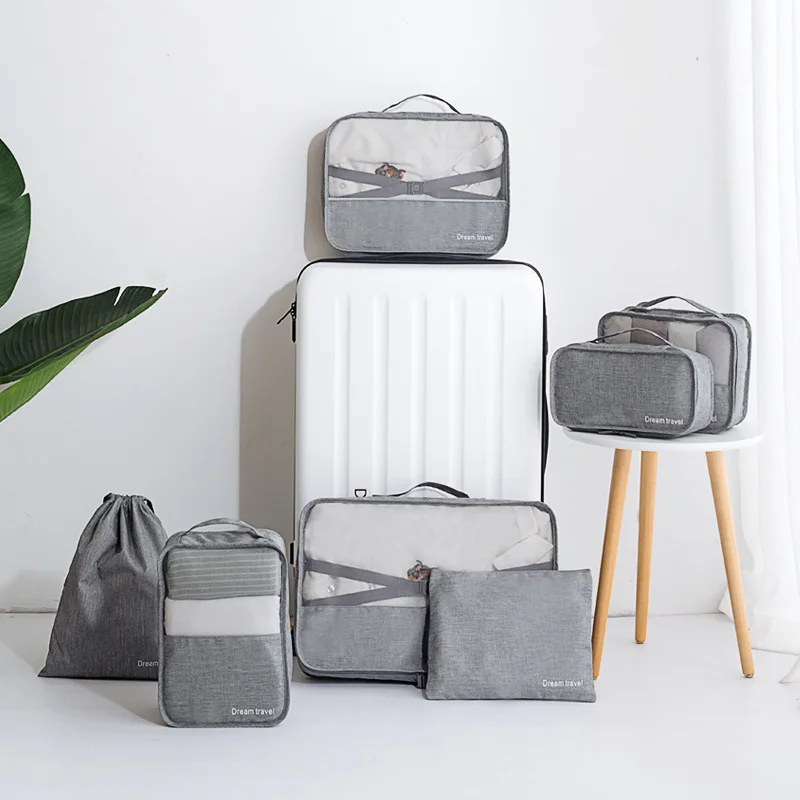 

Large Capacity Storage Bag Travel Storage 7 Piece Set Multifunction Hand-held Organizer Container Travel Waterproof Portable Set
