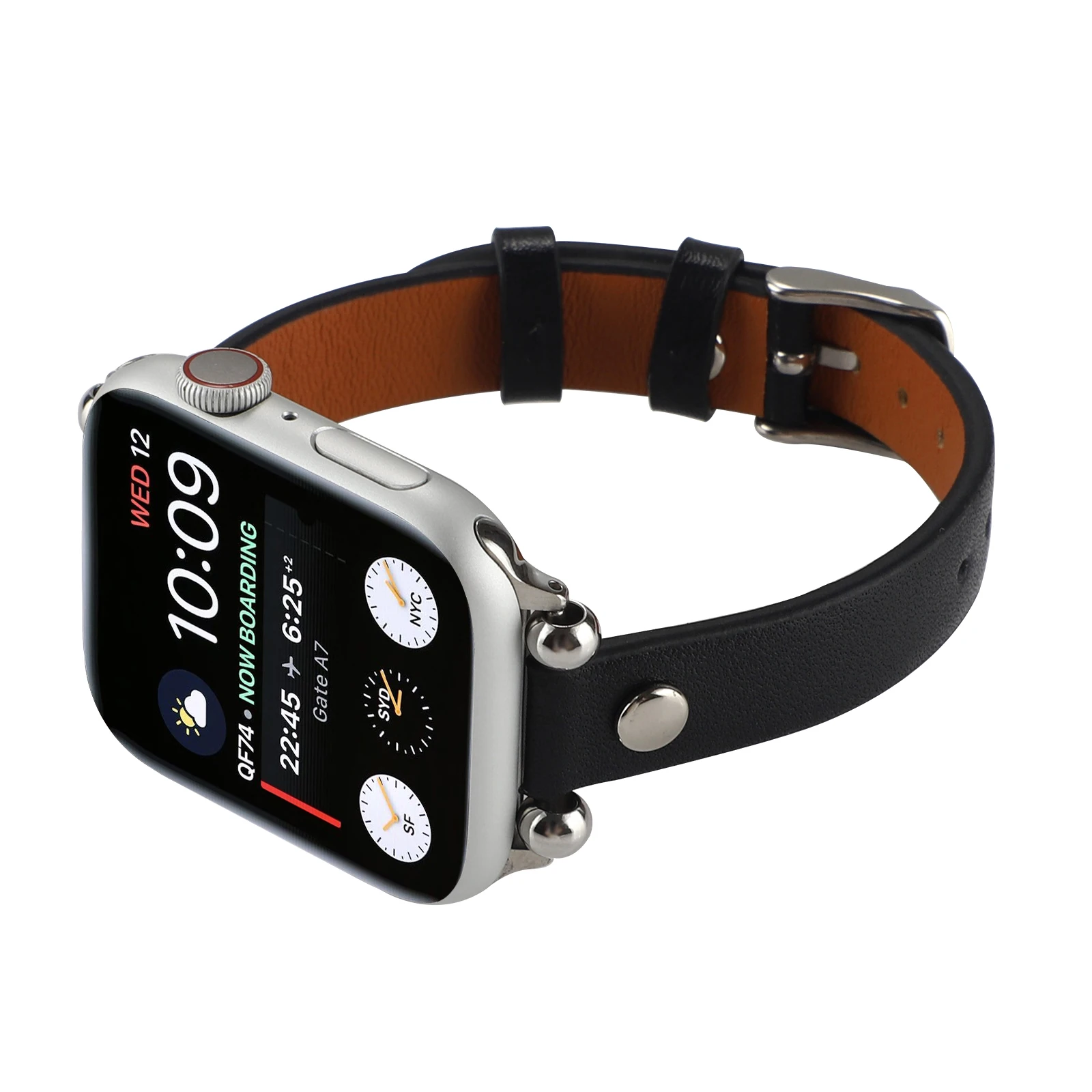 Strap for Apple watch bracelet Genuine leather band with bead and rivet for Iwatch 87654321SE fashion strap for Iwatch Ultra enlarge