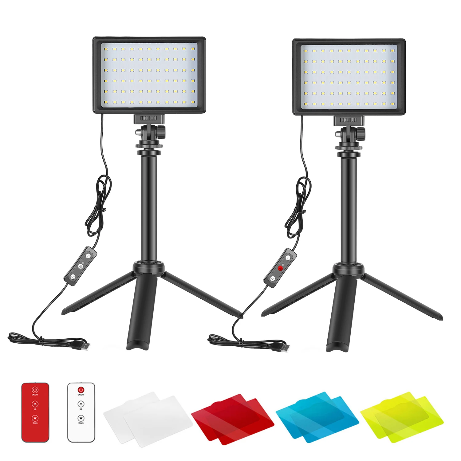 

Neewer Dimmable USB LED Video Light 2-Pack With Remote Control, Tripod For Low-Angle Shooting, Video Conference Lighting/YouTube