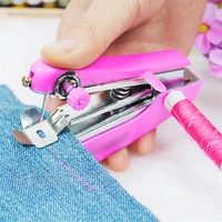 1pcs mini sewing machine useful portable needlework cordless mini hand held clothes fabrics sewing machine