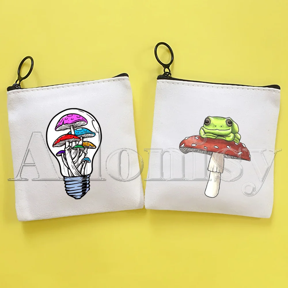 Mushroom Key Coin Purse Wallet for Teenager Cartoon Cute Card Bag