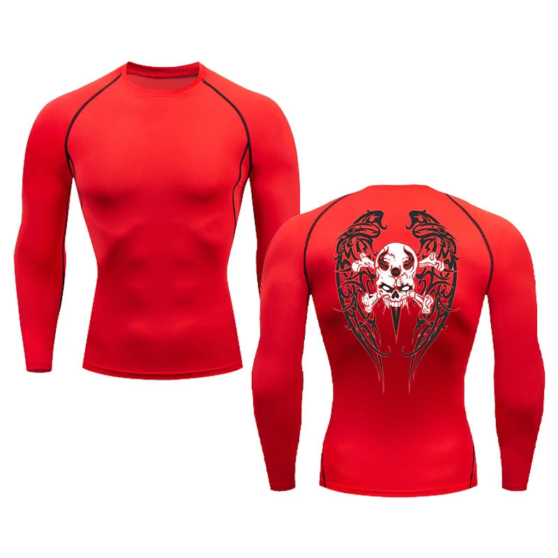 Мужская футболка с длинным рукавом и принтом черепа