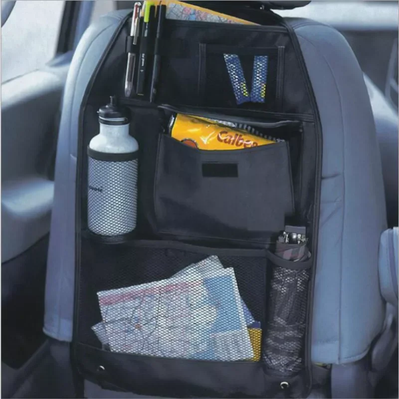 Waterproof Car Back Seat Organizer Storage Bag Multi Pocket Hanging Pouch Assorted 58cmx38cm Auto Accessories Black