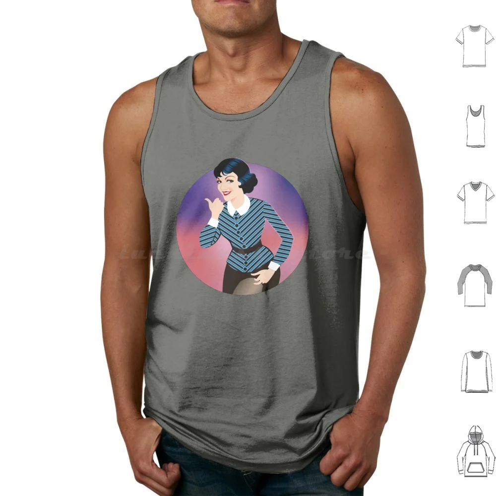 Claudette Colbert Tank Tops Print Cotton It Happened One Night Clack Gable Frank Capra Screwball