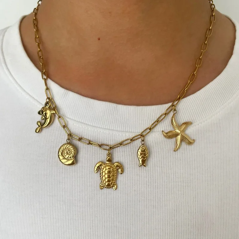 Подвеска в виде раковины морской звезды черепахи дельфина рыбы индивидуальное