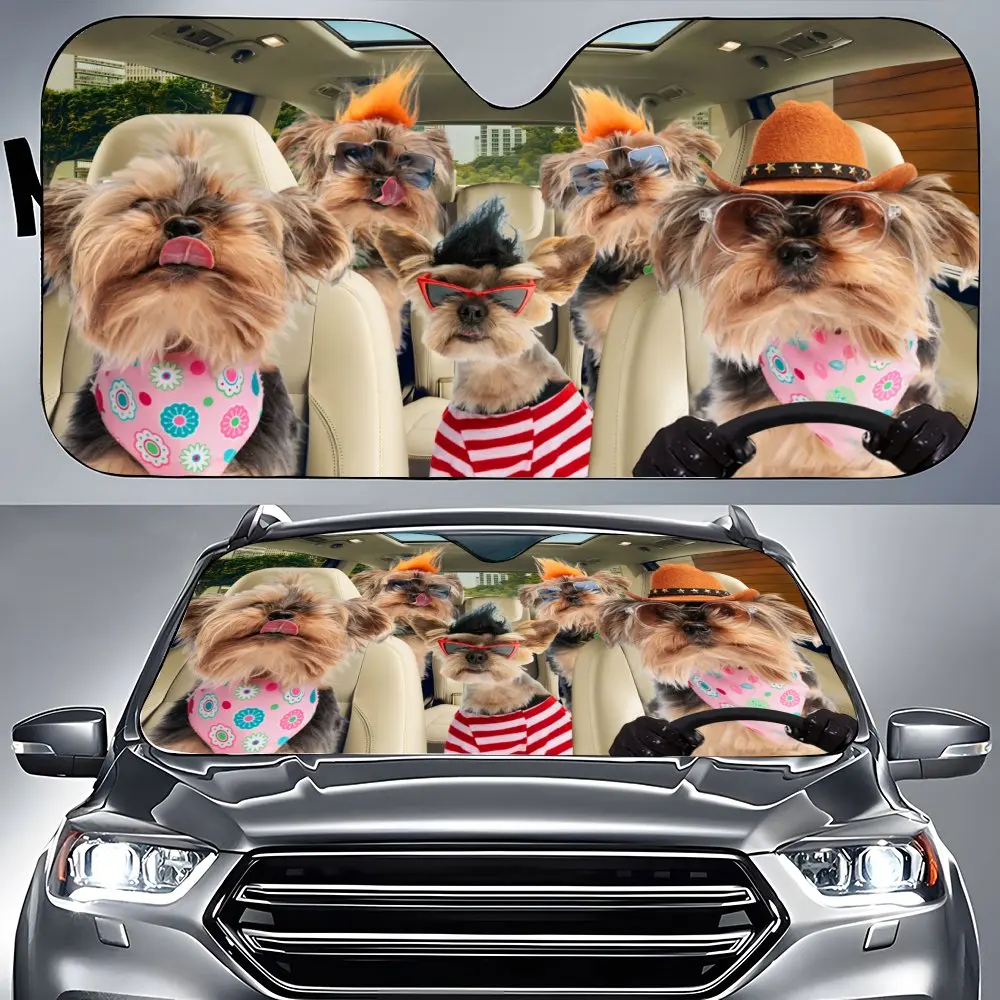 Милый йоркширский салон автомобиля солнцезащитный козырек на лобовое стекло