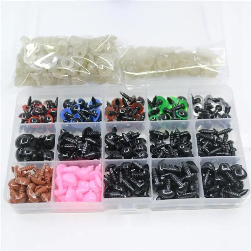 

560 PCS 6-14mm Plastic Crafts Safety Eyes For Teddy Bear Doll Eyes With Washers Soft Toy Snap Nose Puppet Doll DIY Accessories