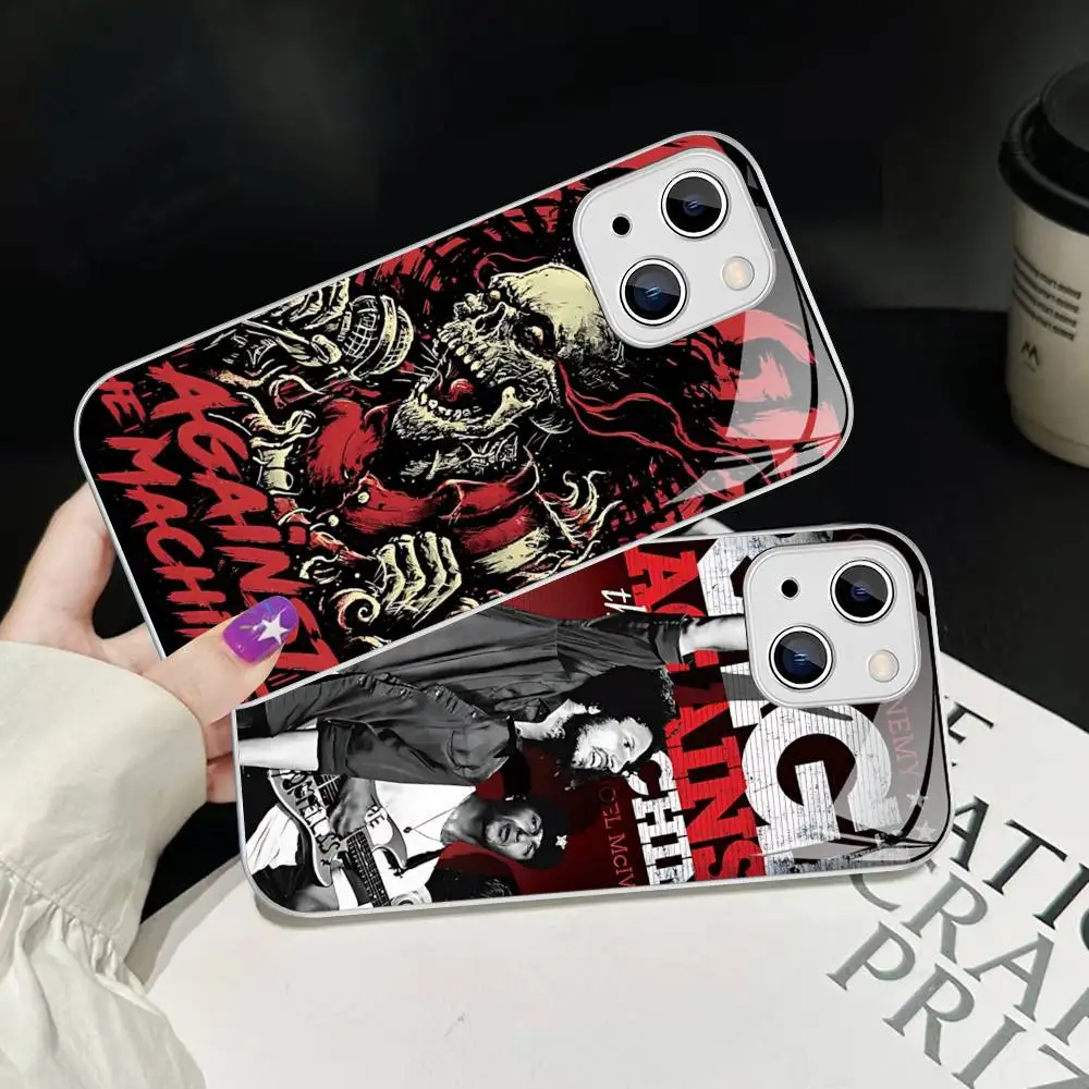 Фото Защитное стекло Band Rage A-Against The M-Machine Classic для iPhone 14 13 12 11 Pro Mini XS MAX 14Plus X XS XR Fundas №2