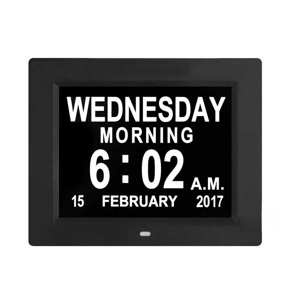 

LCD Digital USB Calendar Clock Smart Date Time Reminder Office Bedroom Bedside Tabletop Wake up Watch Black US Plug