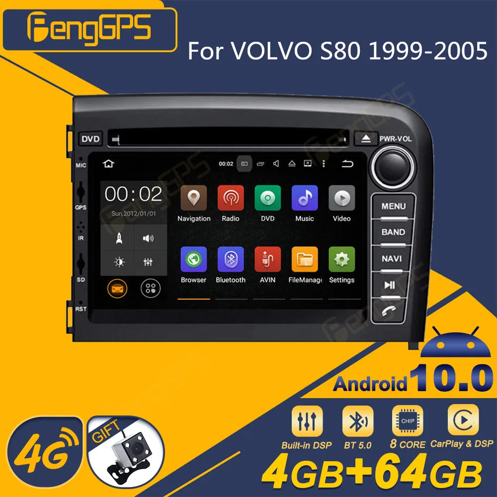 

Автомагнитола для VOLVO S80 1999 2000 2001 2002-2005 Android 2Din стереоприемник Авторадио мультимедийный DVD-плеер GPS навигация головное устройство
