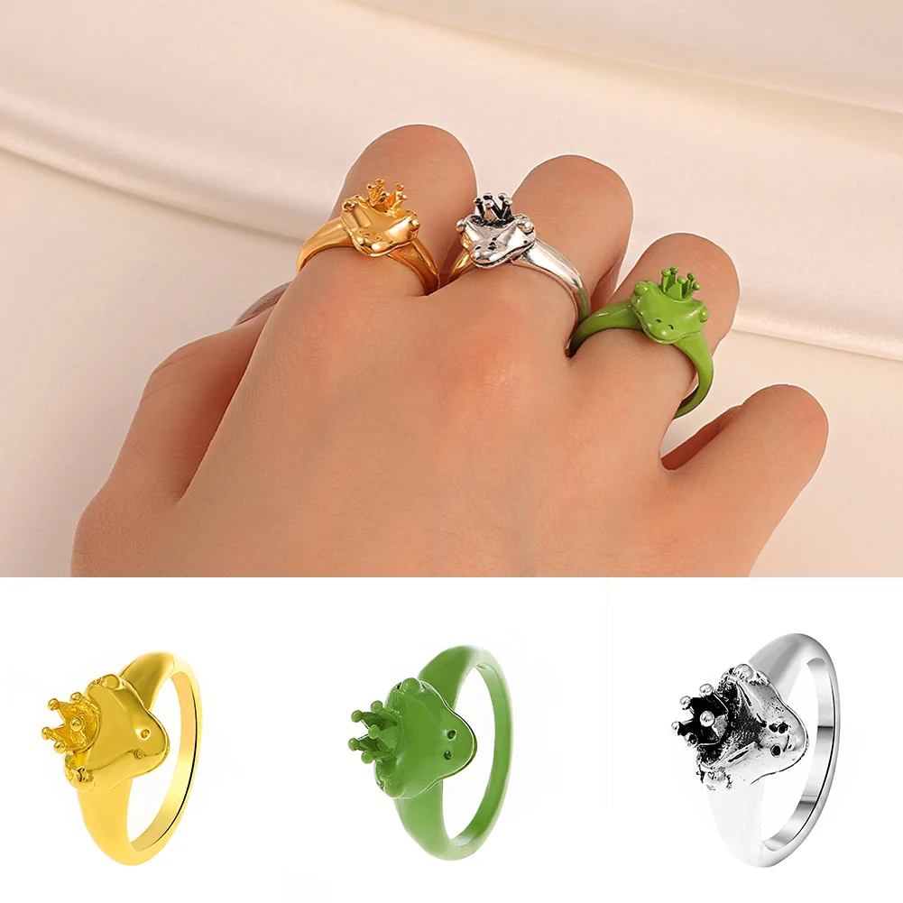 

Bohemian Vintage Frog Ring For Women Artistic Design Retro Opening Resizable Unisex Female Statement Rings Silver Color Gift