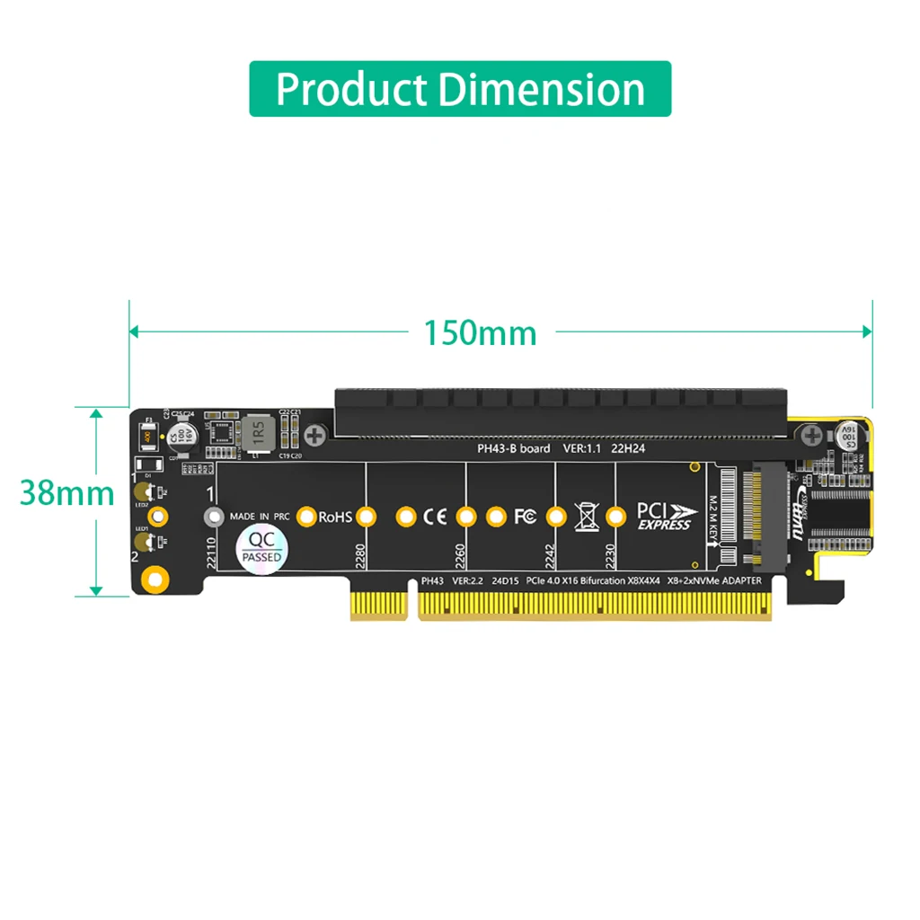Материнская плата PCI Express X16 на Dual M.2 NVME
