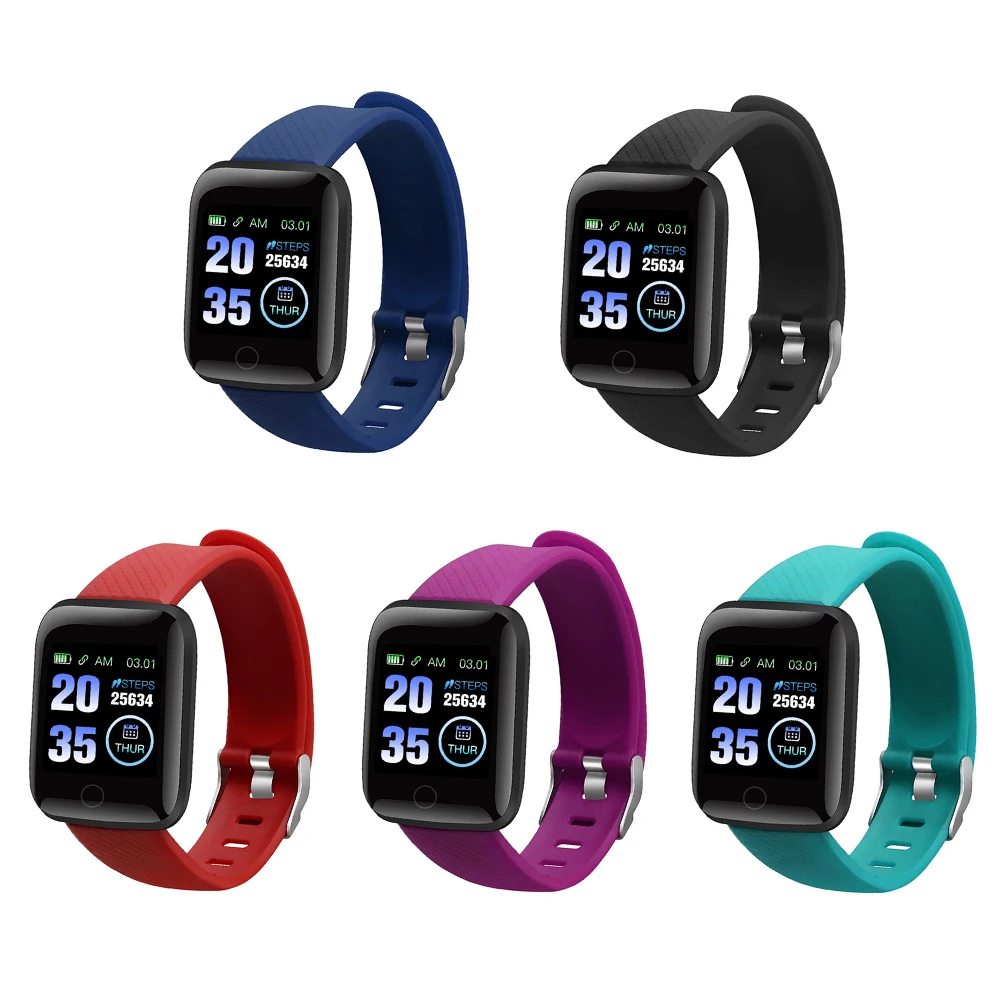 116Plus D13 1.3 inch Color Touch Screen Step Counter Smart Bracelet Fitness Tracker Heart Rate Monitor Sports Watch for iOS |