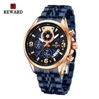 new 2022 reward quartz watches for men fashion multi function wrist watches chronograph luminous stainless steel wristwatches