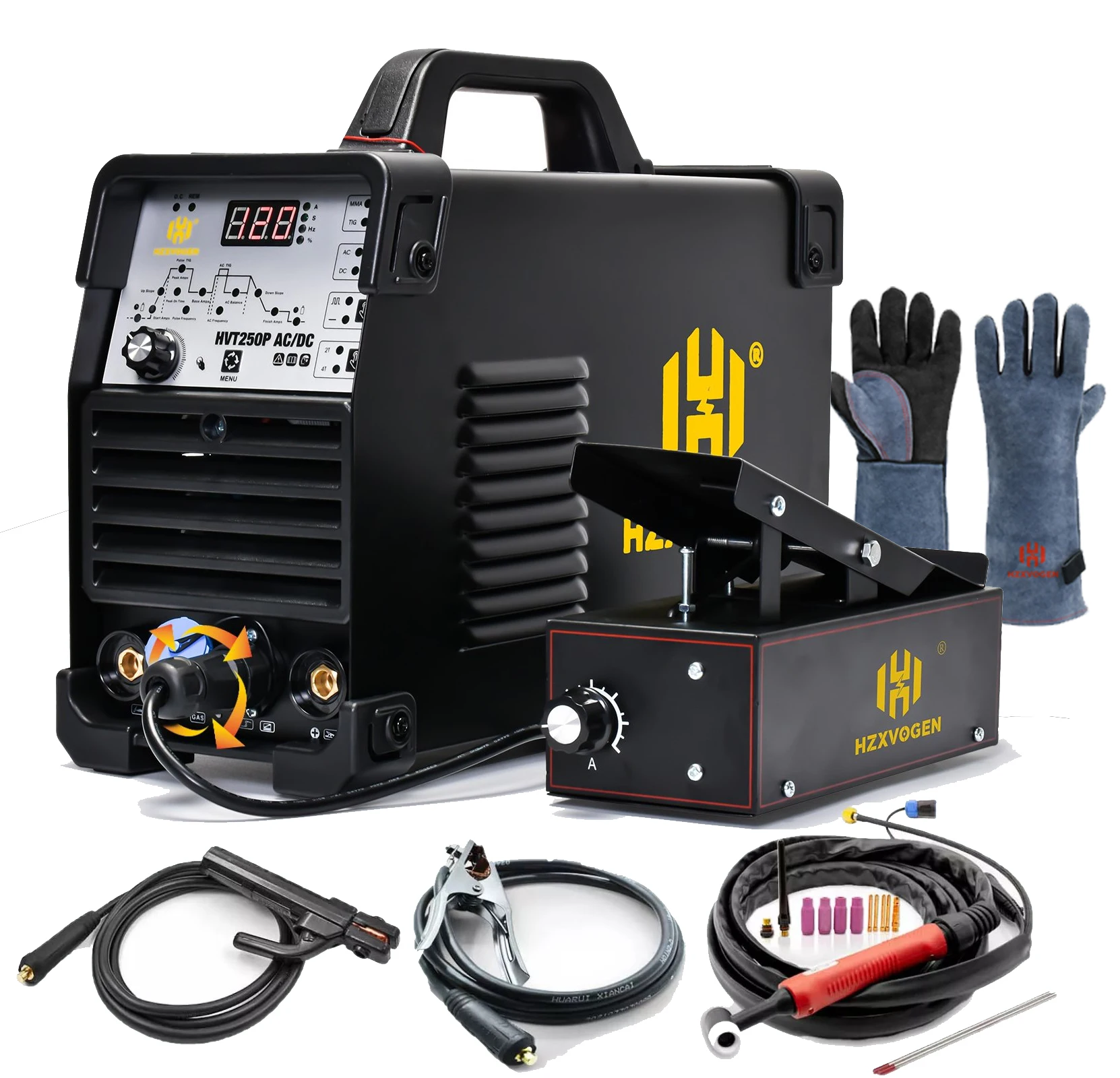 HZXVOGEN алюминиевый сплав AC / DC 145A Tig Сварочный аппарат MMA ARC Стерлинговый имитатор сварочный инструмент IGBT инвертор