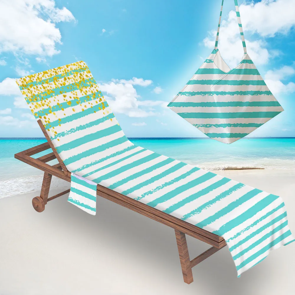 

Geometric Microfiber Beach Chaise Longue Foldable Beach Chair Cover Towel Mat Covers With Backrest Chair Armchair Cover