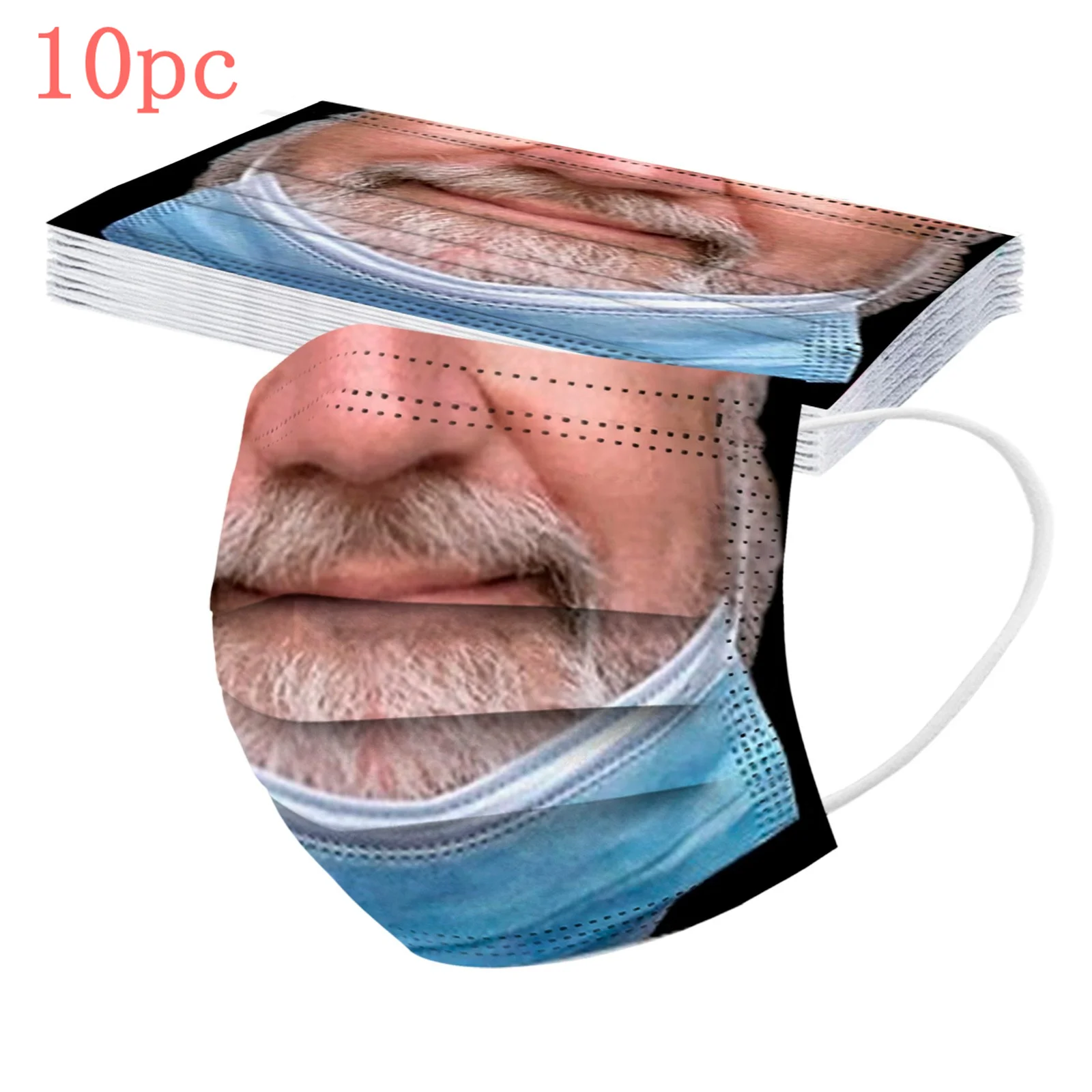 

Adult Funny Printing Masks Three Layer Protective Breathable Mask 10PCS Breathable Anti-Dust facemask Halloween Cosplay