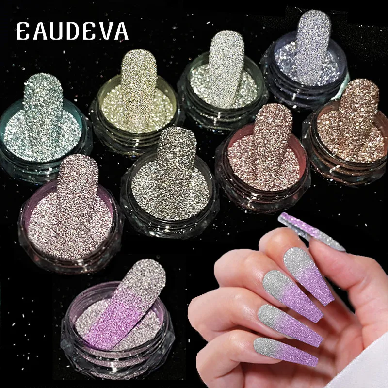 

Reflective Thermal Nail Powder Glitter Nail Shinning Crystal Rhinestone Sequin Chrome Pigment UV Gel Polish Nail Art Decoration