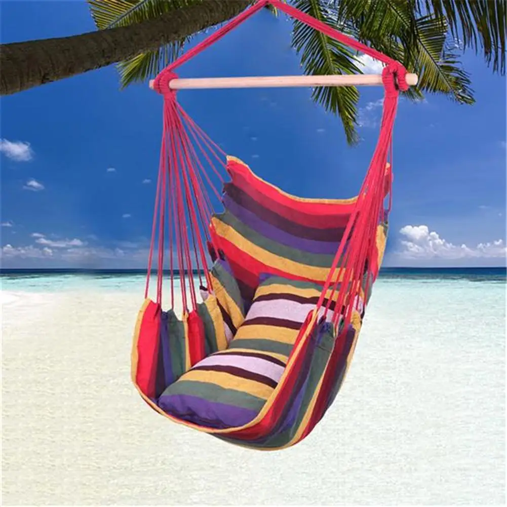 

US Free Shipping Hanging Rope Chair Swing Hammock Cotton Pillow For Outdoor Yard Garden Patio Local Delivery
