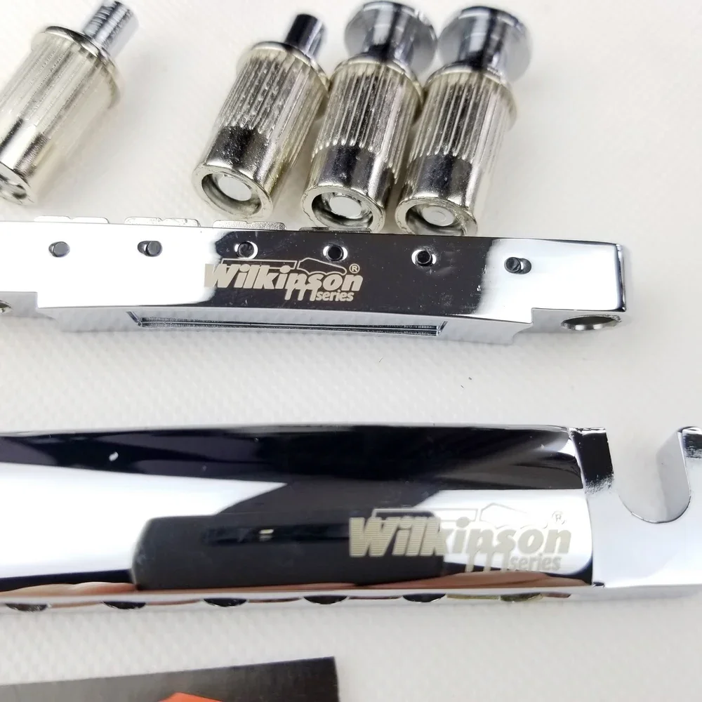 Оригинальный мост для электрогитары Wilkinson Chrome Silver Tune-O-Matic Style гитары Lespaul LP SG WOGT1 +