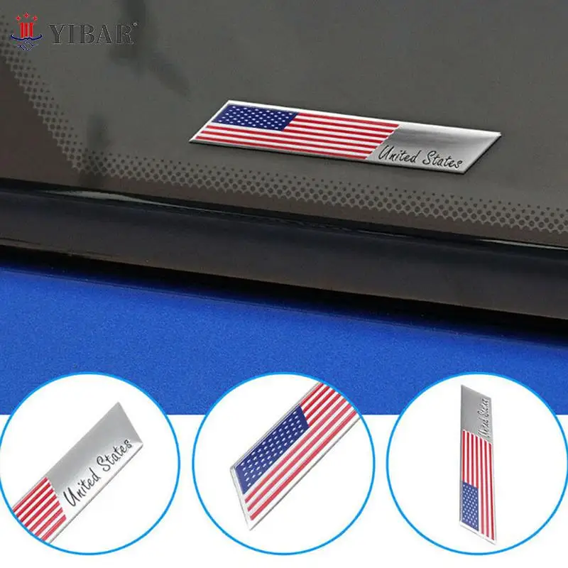 

Aluminium Alloy USA The United States American Flag Sticker Logo Car Auto Sport Badge Chrome Emblem Decals Car Styling