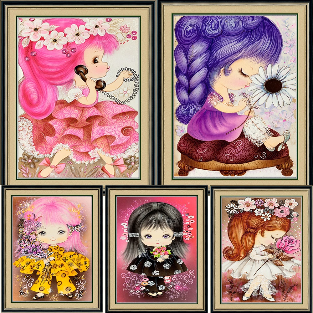 

LMHY наборы для вышивки крестиком 11CT Diy вышивка ручной работы милая девушка HD Печатный фотографический набор