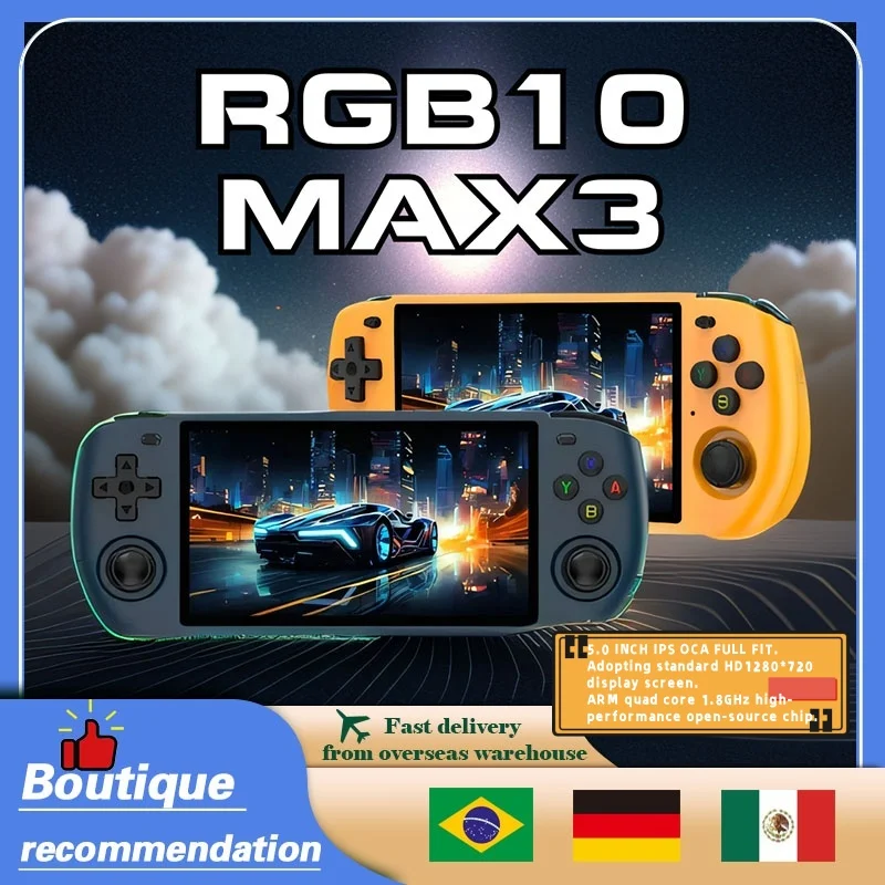 POWKIDDY RGB10MAX3 Ретро портативная игровая консоль RK3566 с открытым исходным кодом в