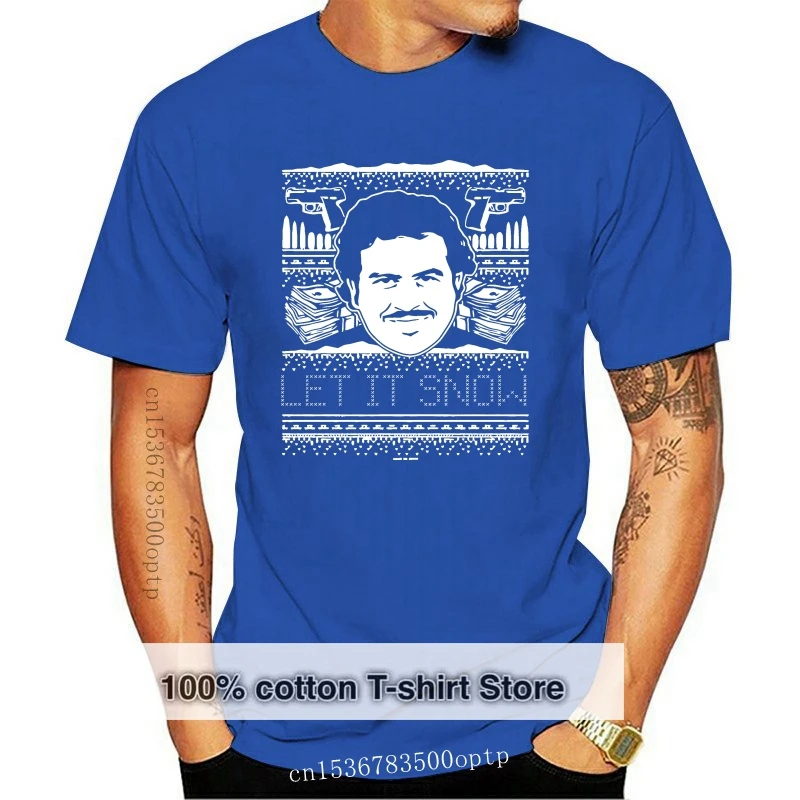 

Pablo Escobar Let It Snow Christmas Full Front Print T-Shirt* Many Colors