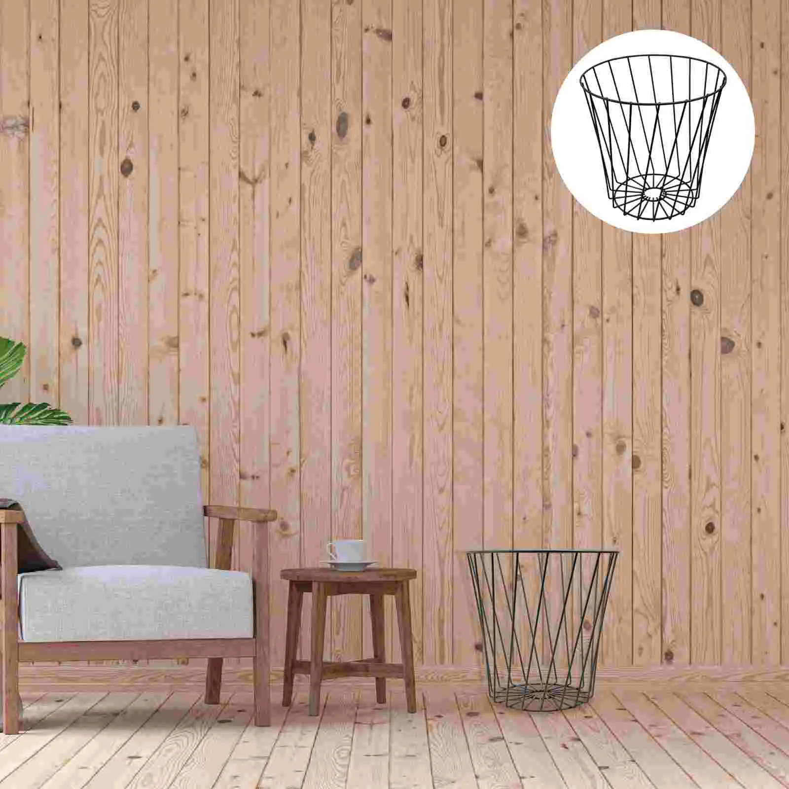 

Umbrella Can Trash Stand Holder Basket Garbage Metal Bin Bucket Waste Container Storage Rack Laundry Office Meshwireblack