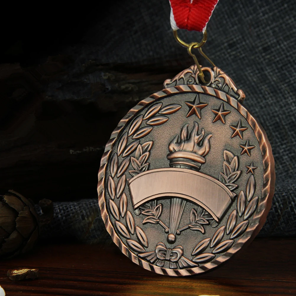 Сувенирная медаль-факел из цинкового сплава приз для спортивных соревнований с
