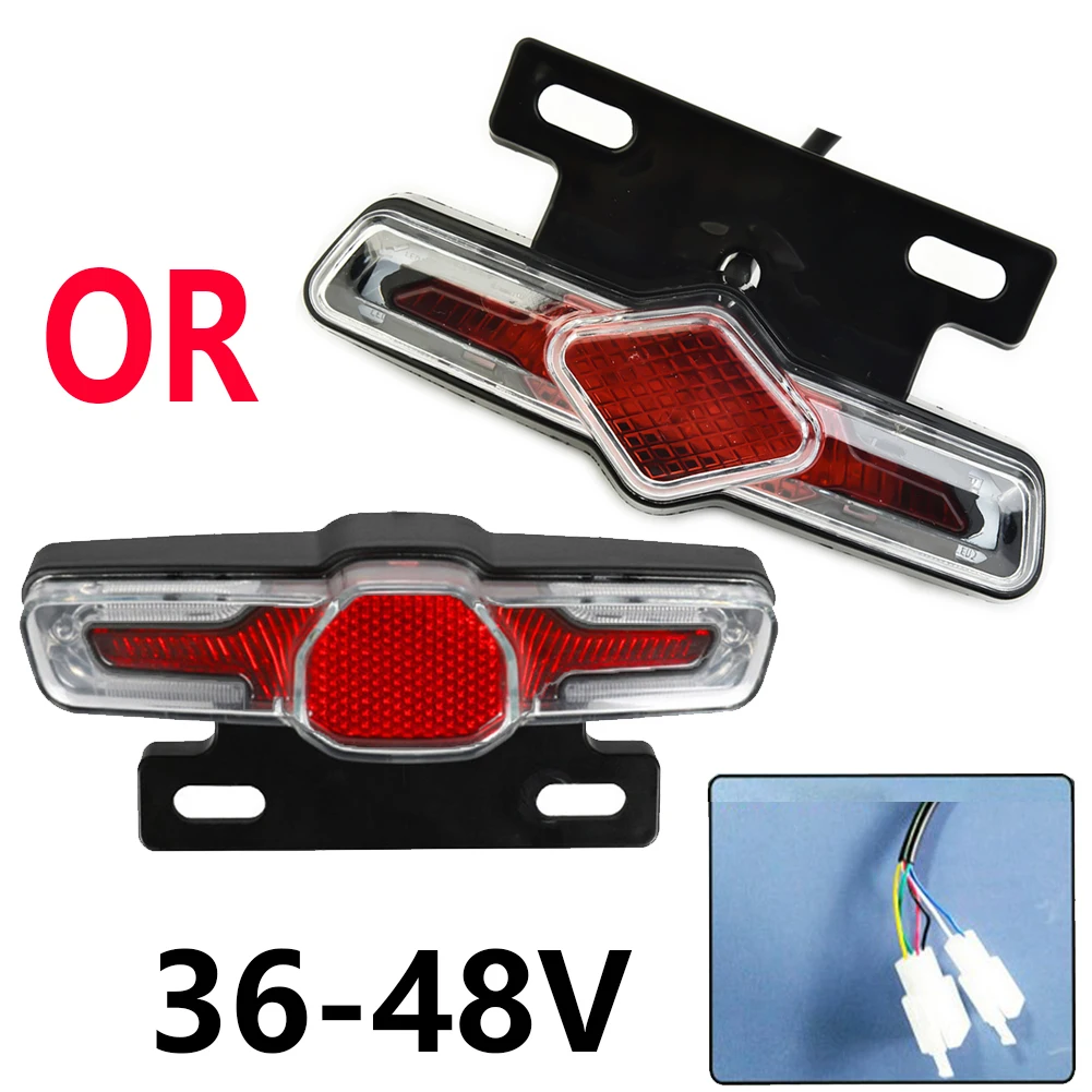 

Turn Signal Bicycle Taillight 12V/36V-60V 145(L)*45（W）*70（H)mm 45cm Cable Length Black+Red Outdoor Fashionable