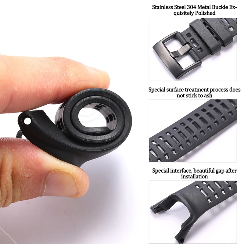Rubber Watch Band For Suunto Ambit 3 Peak Ambit 2 2R Men's Silicone Waterproof Strap Bracelet Replacement Watch Accessories