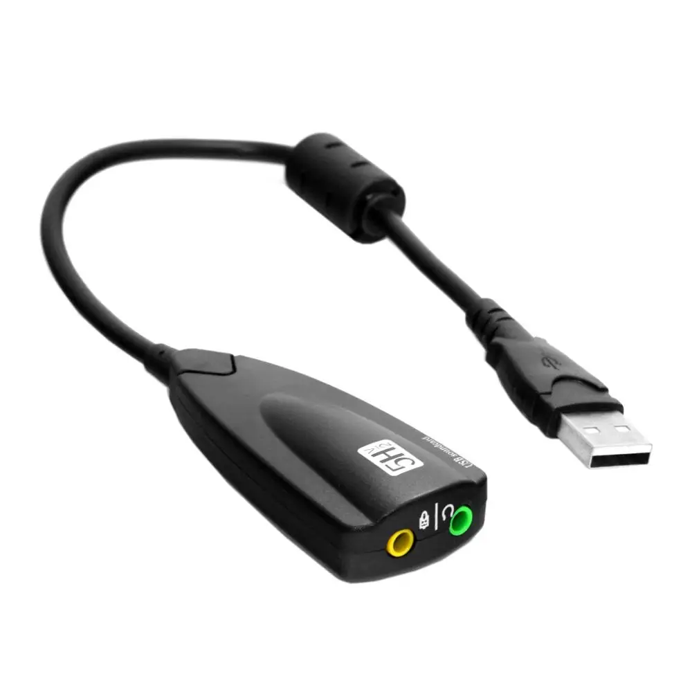 

3D Audio Sound Card Controller Adapter USB 2.0 to Virtual 5.1 Channel 3.5mm Stereo Cable