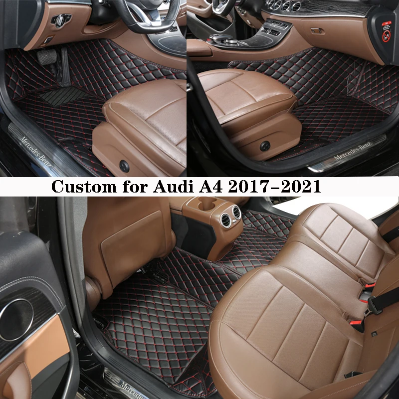 

Автомобильный напольный коврик для Audi A4 B8 2017 2018 2019 2020, коврики, Защитная панель, кожаный коврик премиум-класса на заказ, аксессуары для ножек