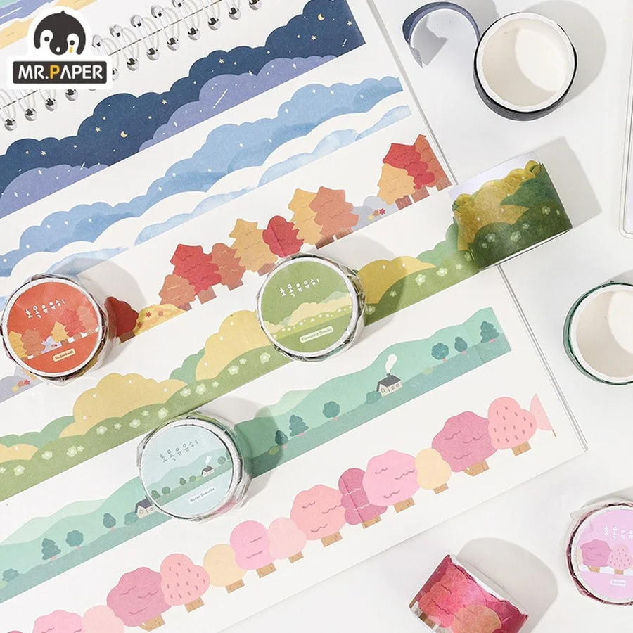 

Mr.paper 8 Style Grass and Tree Special-shaped Washi Tape Kawaii Scrapbook Diary Decoration Material DIY Stationery Sticker Tape