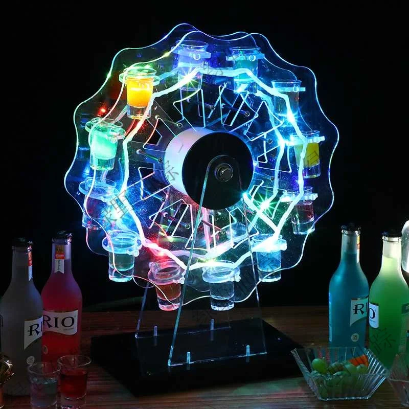 

LED Ferris Wheel Shot Glass Display Stand Wine Rack Holder