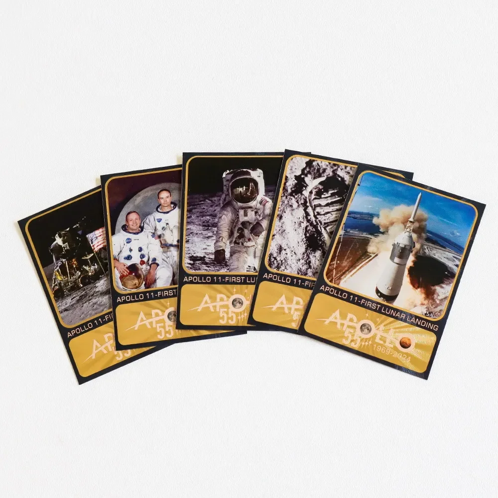 Пластиковая открытка с защитой от первого человека посадки Луны/w корпус дисплея