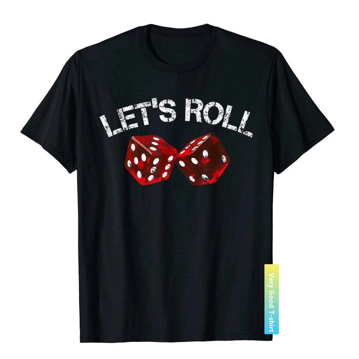 

Let's Roll Funny Red Dice Craps T-Shirt Family Tops & Tees Cotton Men T Shirts Cosie Graphic