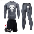 Брендовая одежда, новинка 2022, 3 предмета, мужской костюм, MMA тактика, футболка, Рашгард, мужское компрессионное нижнее белье, спортивный костюм, спортивные Леггинсы для мужчин