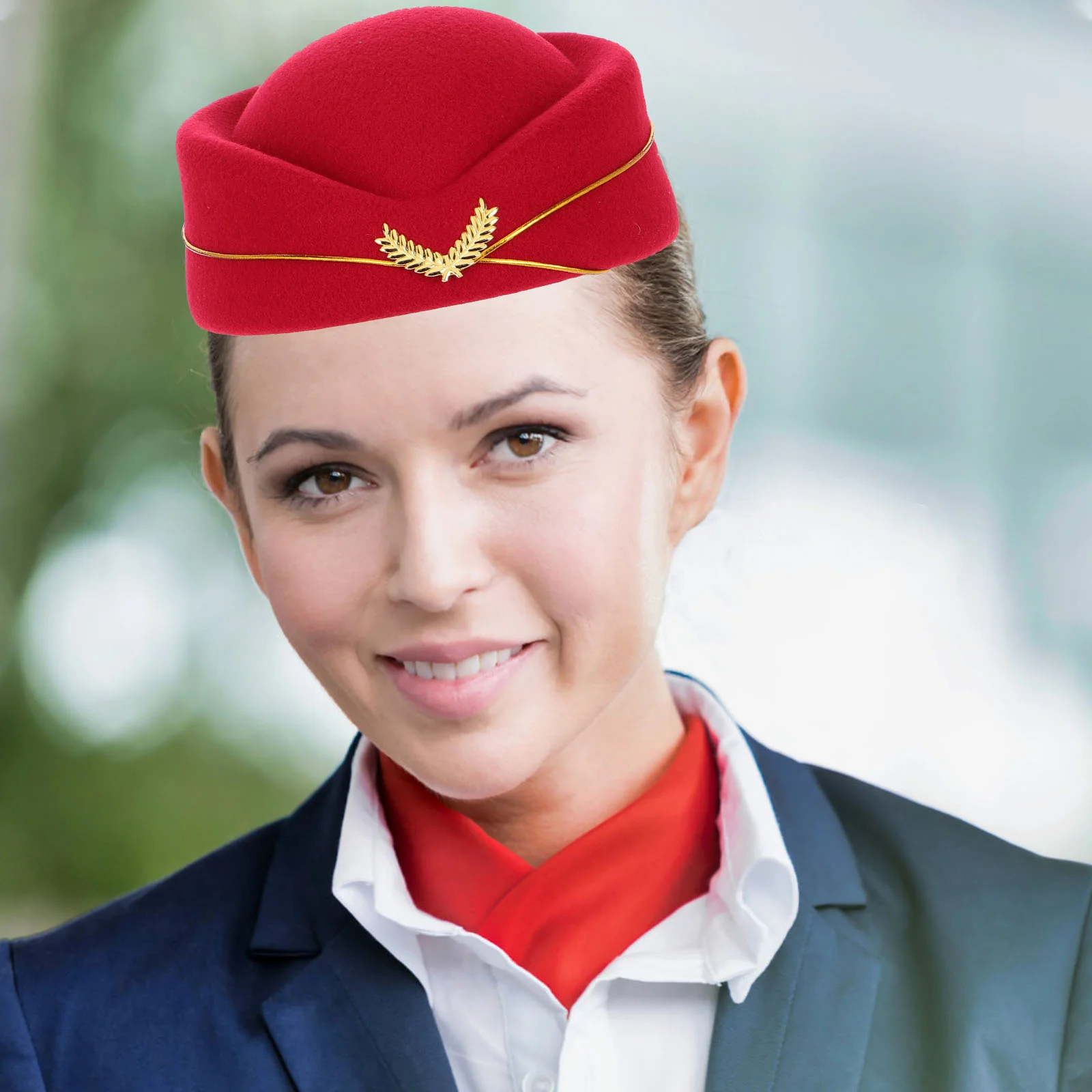 Костюмы для косплея шляпа стюардессы униформа авиакомпании стюардесса красная