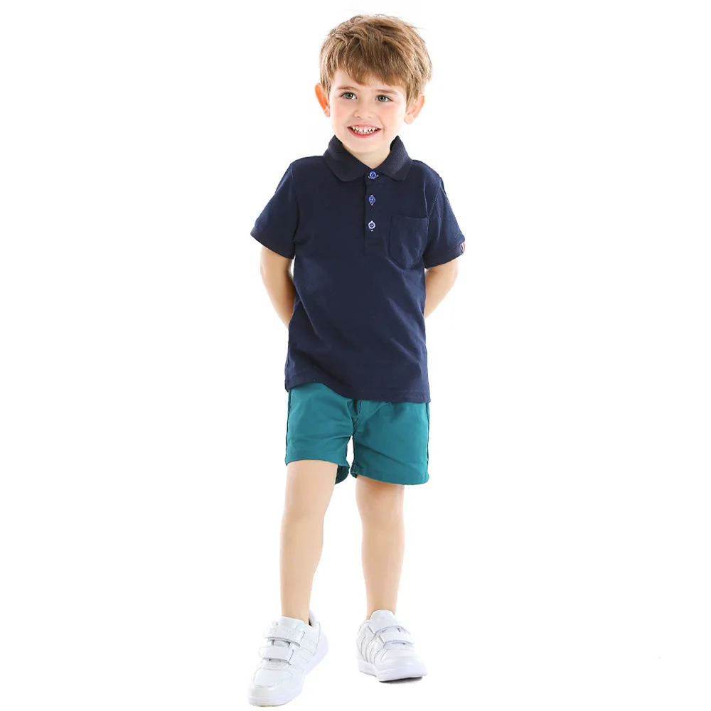 

Kids Clothing Boys Summer Print Fashion Short Sleeve Casual 2pcs Baby Boy Polo Shirts+shorts Toddler Suit Children Clothes